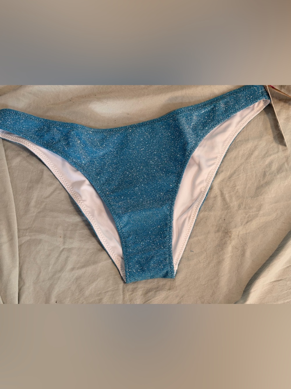 Victoria Secret Pink Brazilian Shimmery Teal Bikini Bottoms Sz S NWT